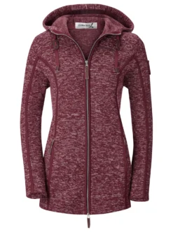 Kapuzenfleecejacke mit Umlegekragen