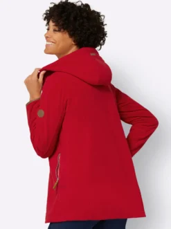 Kapuzenfleecejacke mit verdecktem Reißverschluss