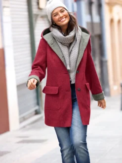 Kapuzenjacke in Woll-Optik
