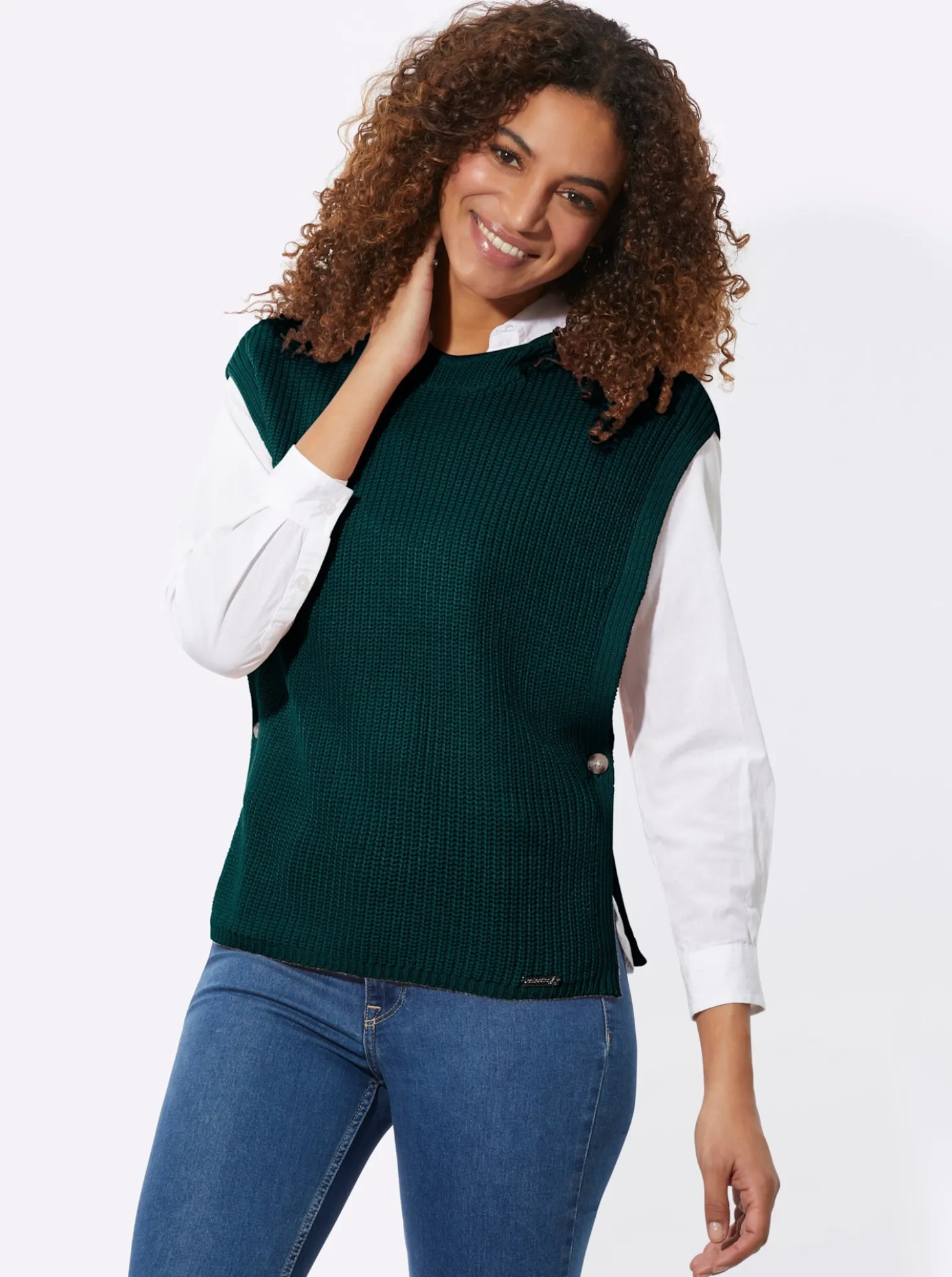 Kapuzenpullover in Poncho-Optik