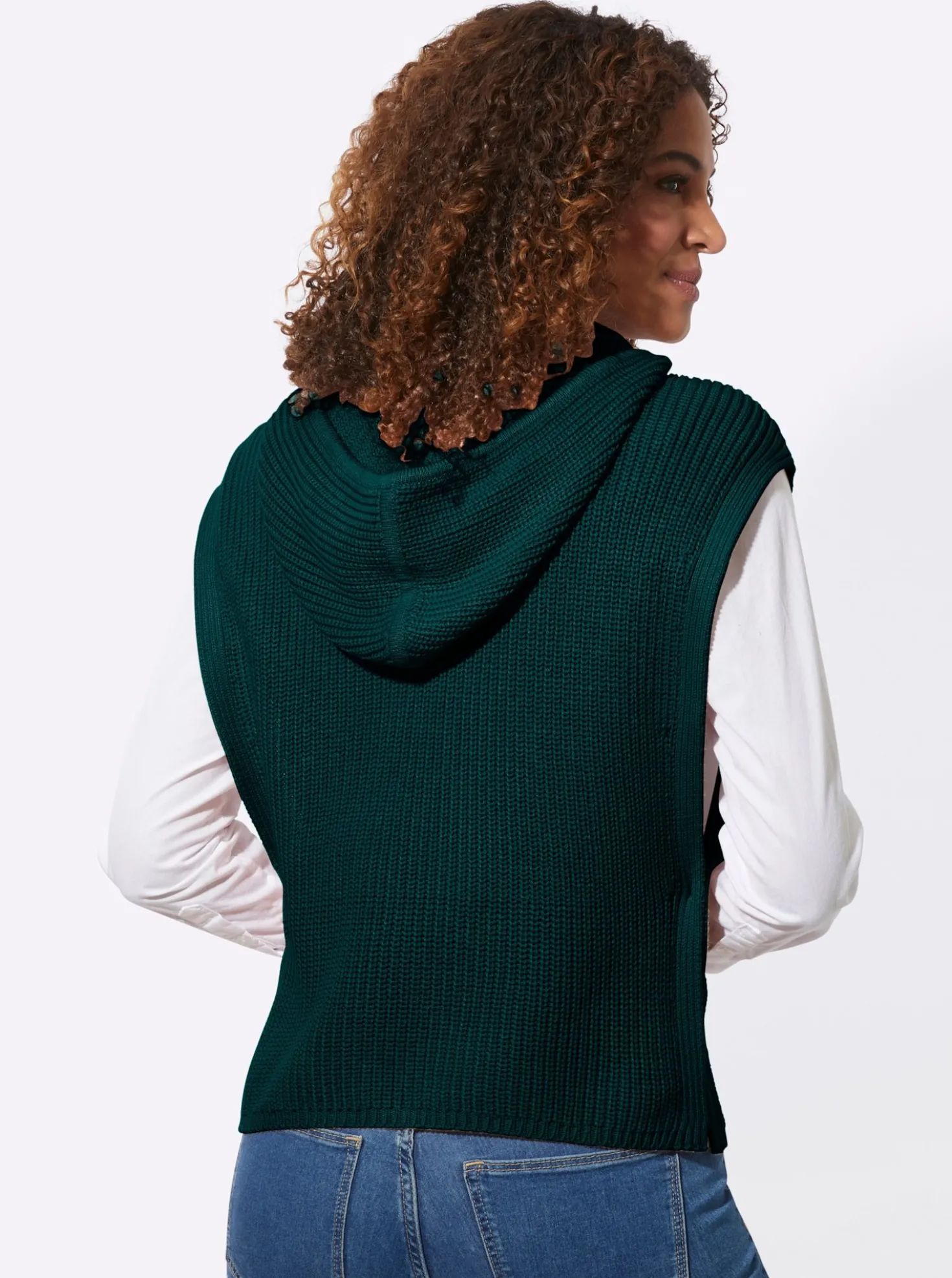 Kapuzenpullover in Poncho-Optik