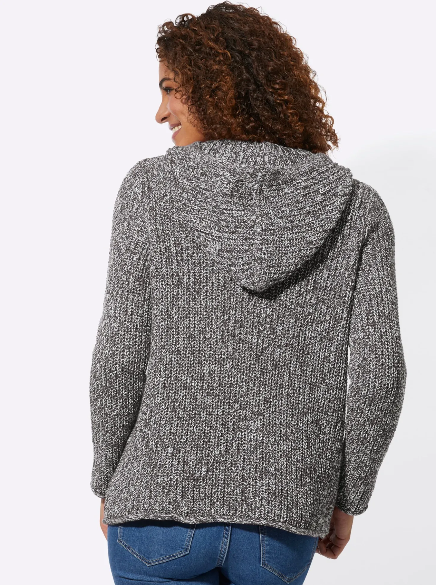Kapuzenpullover in Ripp-Optik