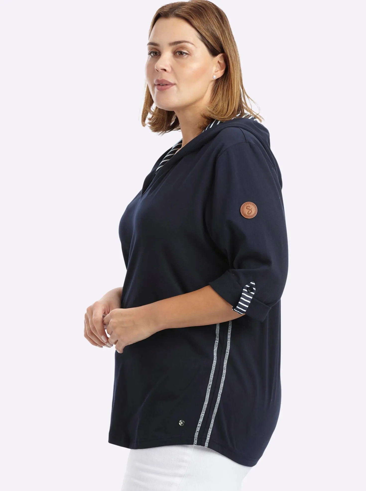 Kapuzenshirt mit Streifen-Details