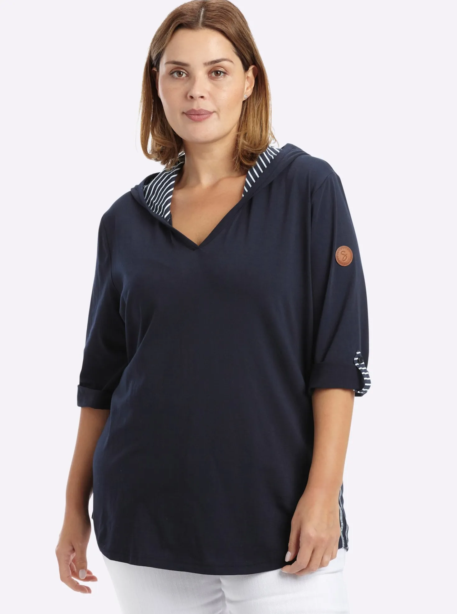 Kapuzenshirt mit Streifen-Details