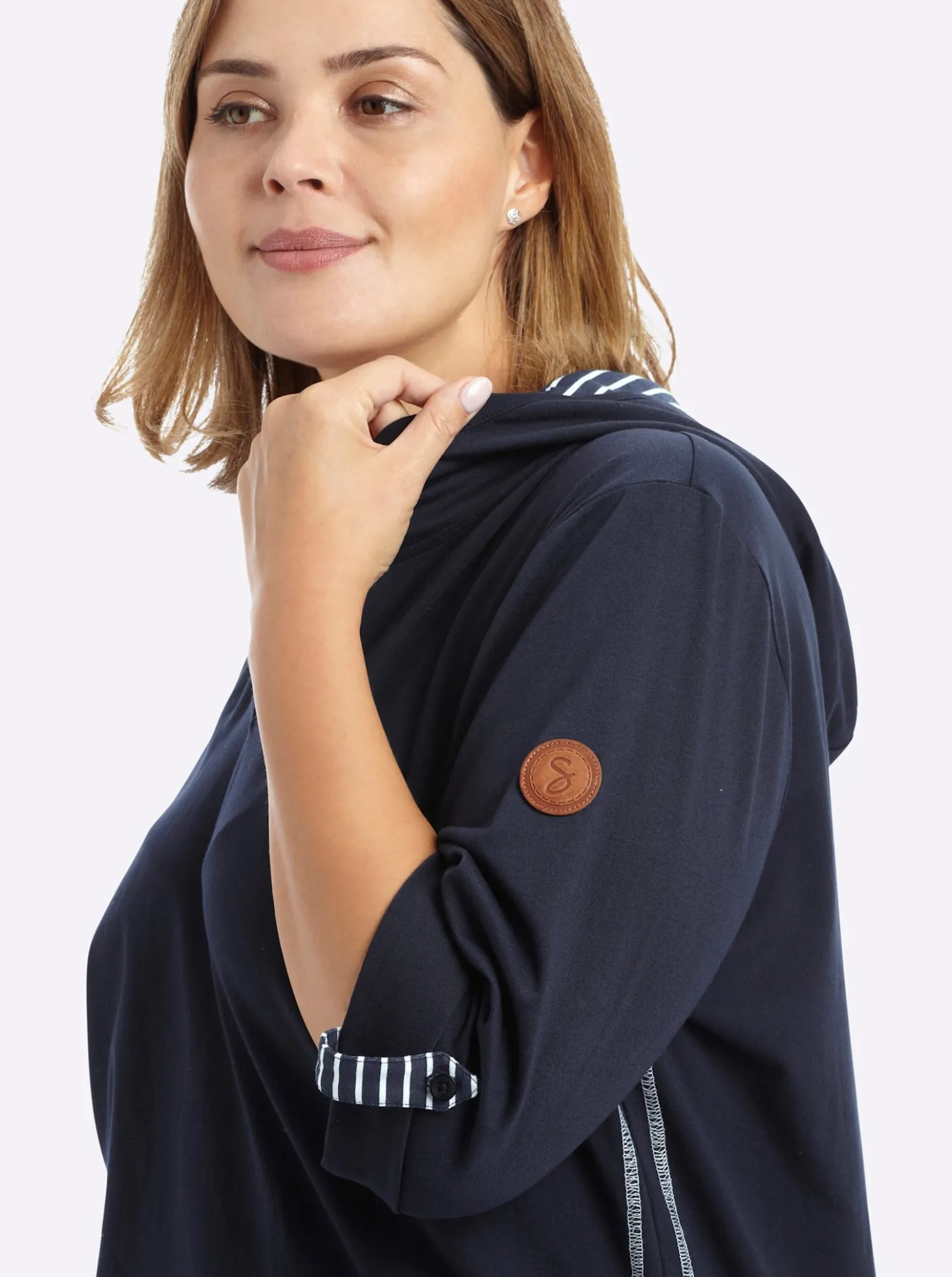 Kapuzenshirt mit Streifen-Details