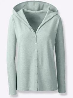 Kapuzenstrickjacke in Feinstrick-Qualität