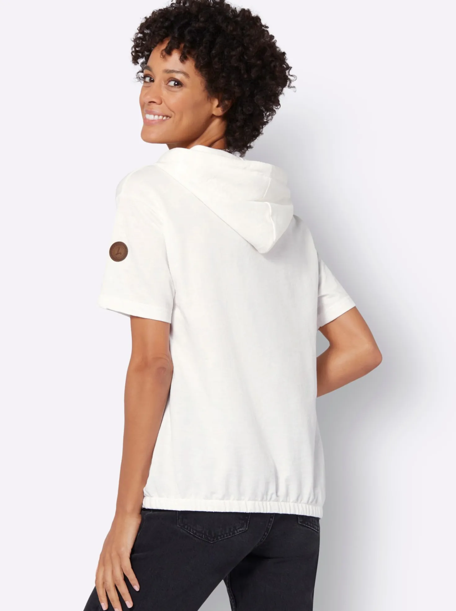 Kapuzensweatshirt mit elastischem Saum