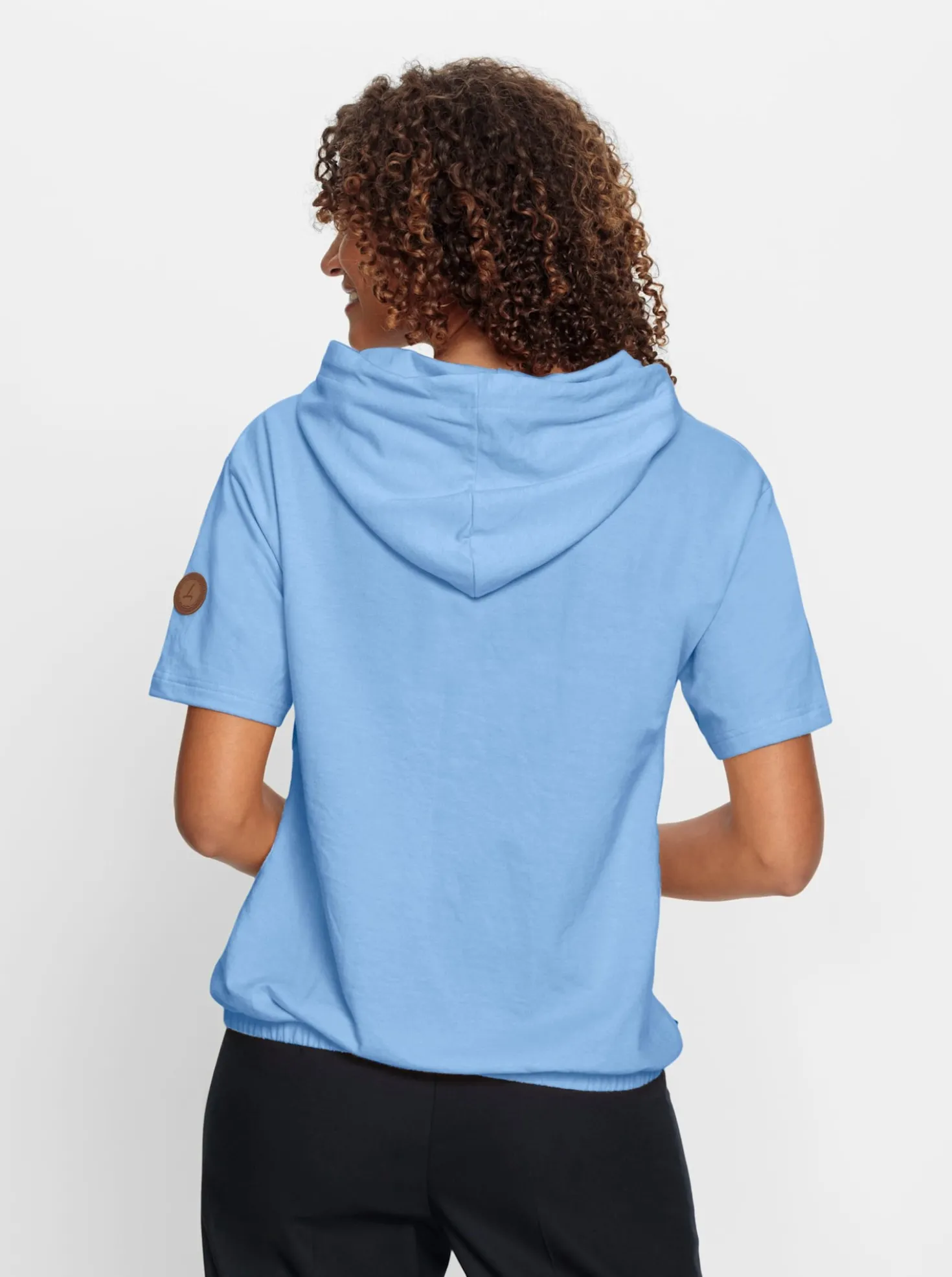 Kapuzensweatshirt mit elastischem Saum
