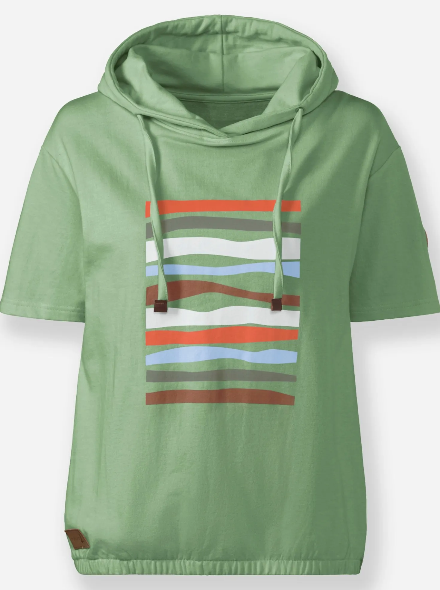Kapuzensweatshirt mit elastischem Saum