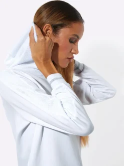 Kapuzensweatshirt mit Netz-Akzenten