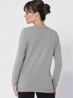 Kaschmirpullover mit Rollkanten