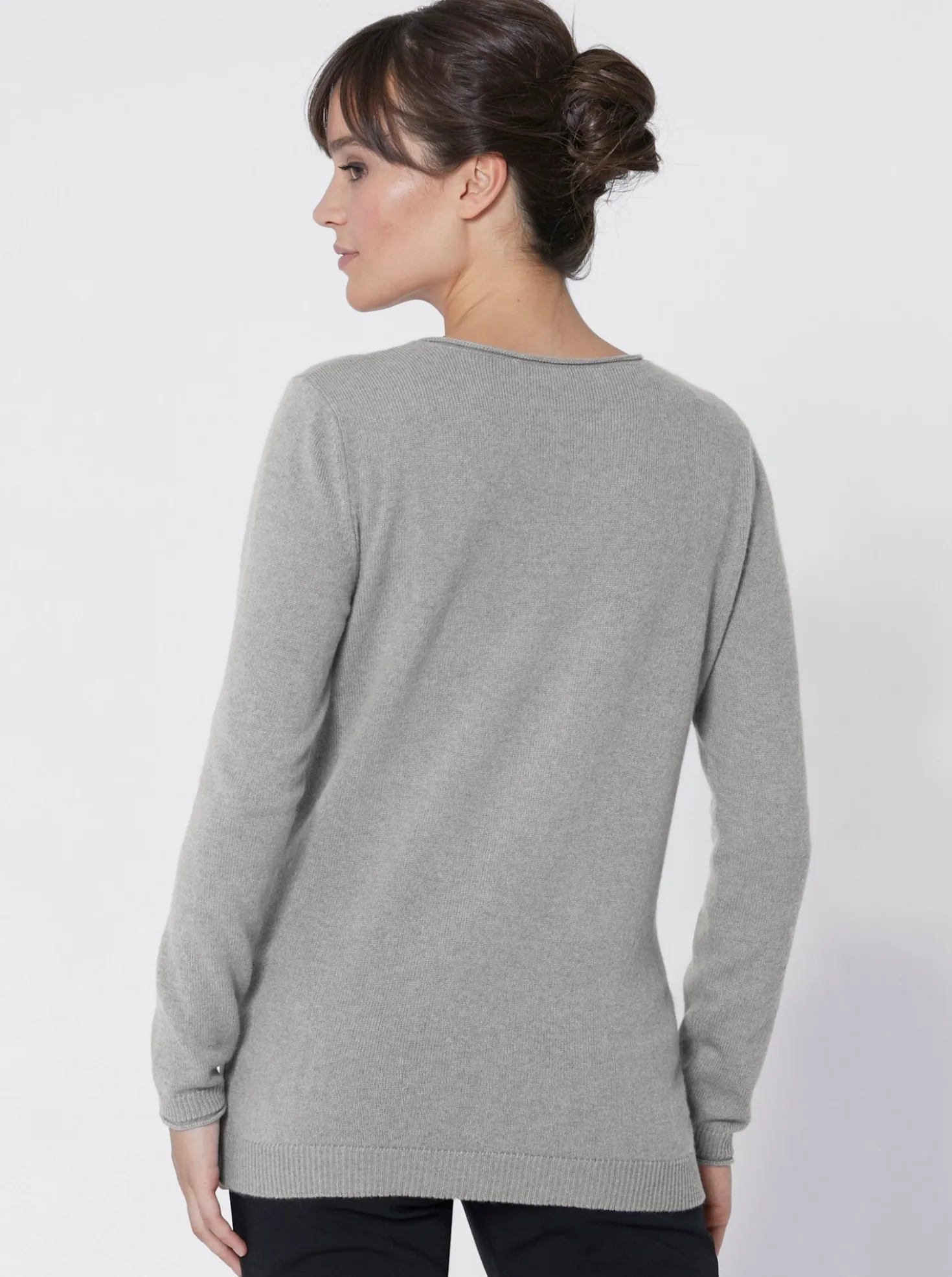 Kaschmirpullover mit Rollkanten