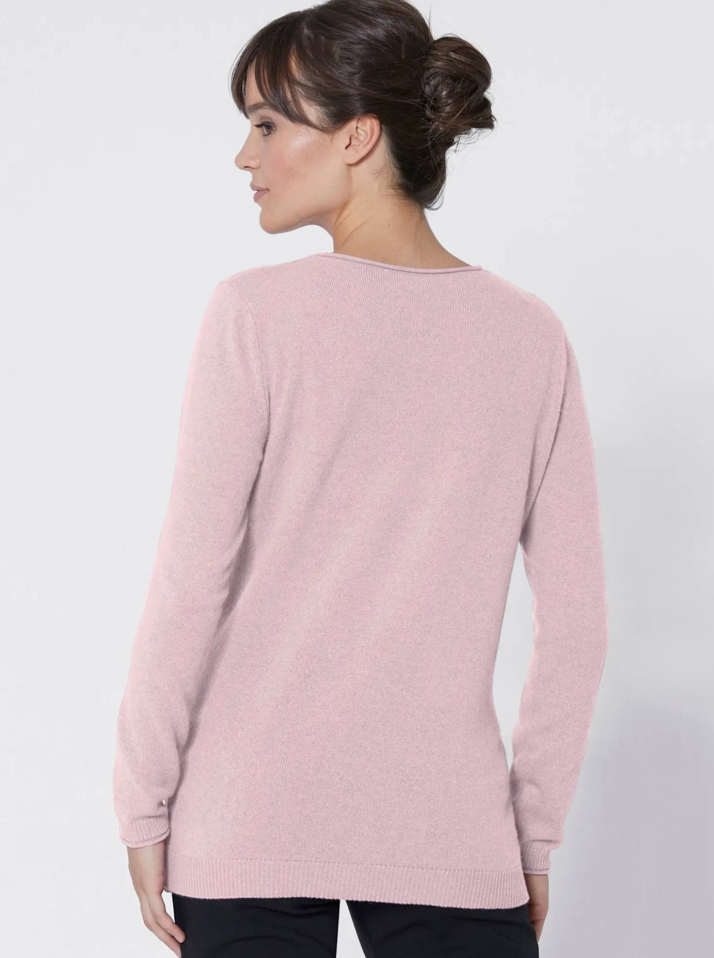 Kaschmirpullover mit Rollkanten