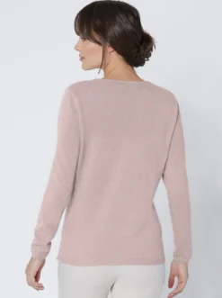 Kaschmirpullover mit V-Ausschnitt
