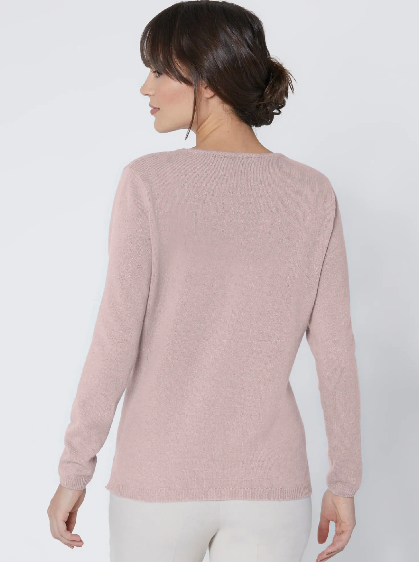 Kaschmirpullover mit V-Ausschnitt