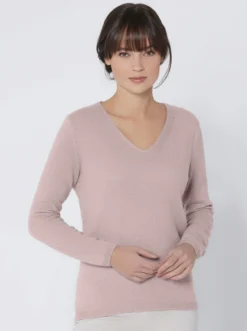 Kaschmirpullover mit V-Ausschnitt