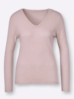 Kaschmirpullover mit V-Ausschnitt