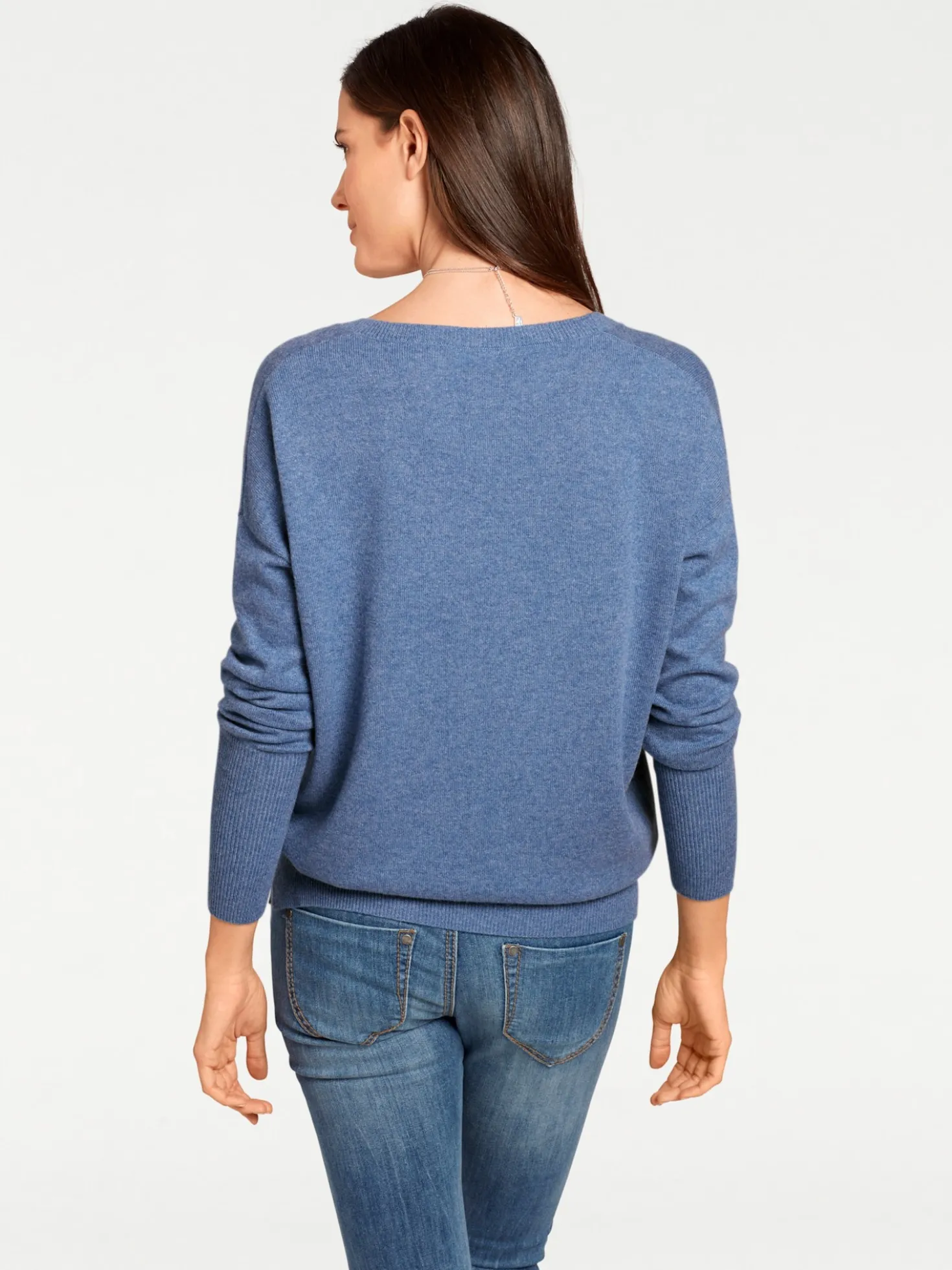 Kaschmirpullover mit V-Ausschnitt