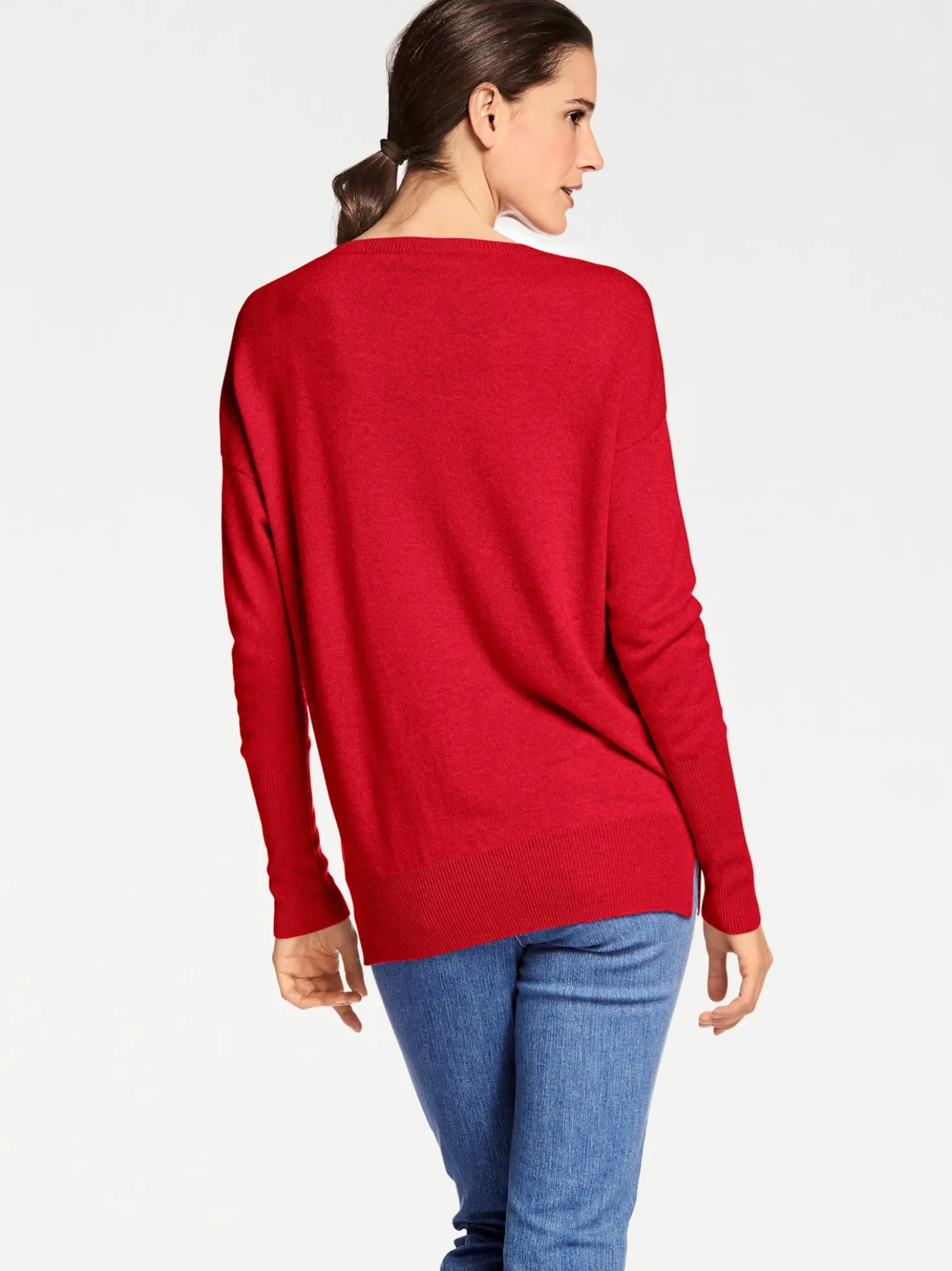 Kaschmirpullover mit V-Ausschnitt