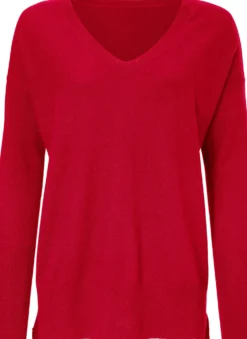 Kaschmirpullover mit V-Ausschnitt
