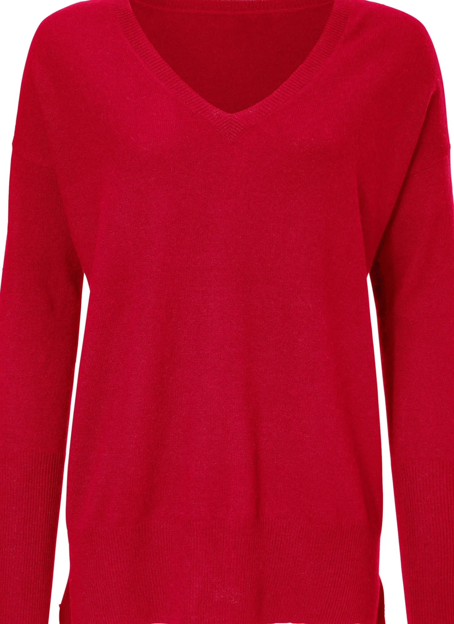Kaschmirpullover mit V-Ausschnitt