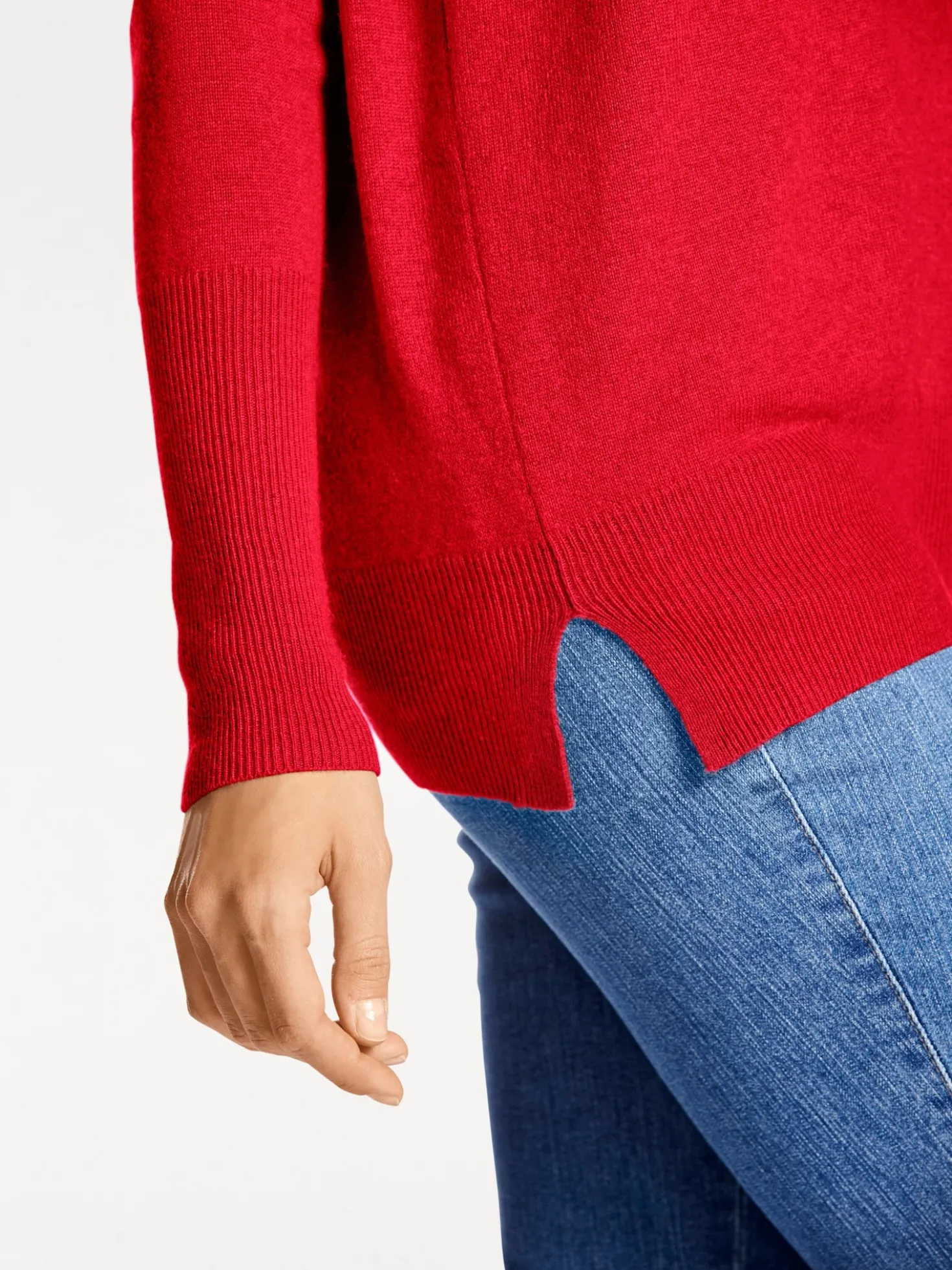 Kaschmirpullover mit V-Ausschnitt