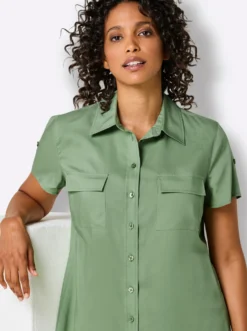Kurzarm-Bluse aus reinem Lyocell