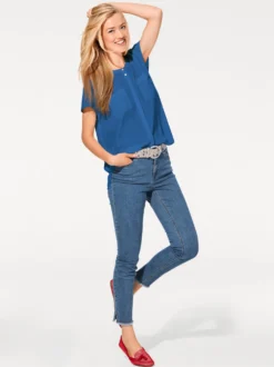 Kurzarm-Bluse in Oversize-Passform