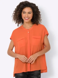 Kurzarm-Bluse in Oversize-Passform