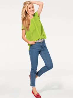 Kurzarm-Bluse in Oversize-Passform