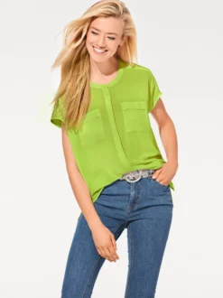 Kurzarm-Bluse in Oversize-Passform