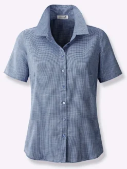 Kurzarm-Bluse mit abgerundetem Saum