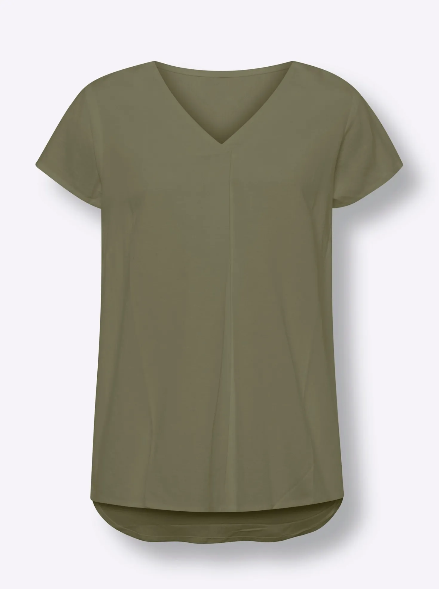 Kurzarm-Bluse mit Leinen-Anteil