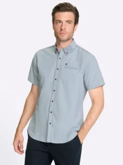 Kurzarmhemd mit Button-down-Kragen