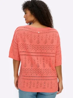 Kurzarmpullover aus Ajourstrick