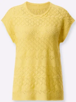 Kurzarmpullover mit Ajourmuster