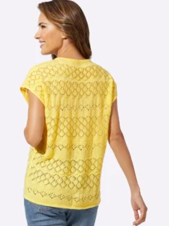 Kurzarmpullover mit Ajourmuster