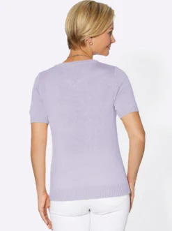 Kurzarmpullover mit imitierter Knopfleiste