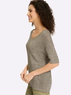 Kurzarmpullover mit Pailletten