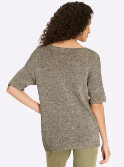 Kurzarmpullover mit Pailletten