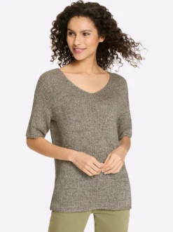 Kurzarmpullover mit Pailletten