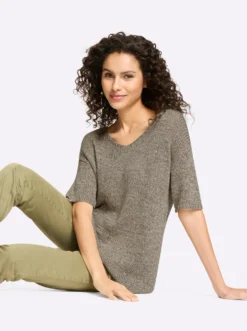 Kurzarmpullover mit Pailletten