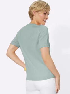 Kurzarmpullover mit Rippabschlüssen