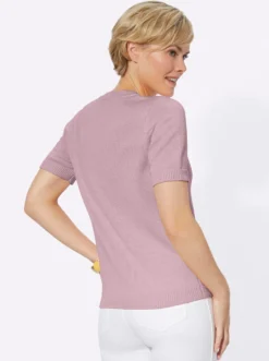 Kurzarmpullover mit Rippabschlüssen