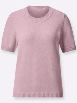 Kurzarmpullover mit Rippabschlüssen