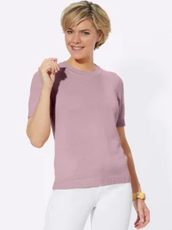 Kurzarmpullover mit Rippabschlüssen