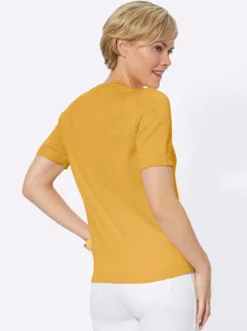 Kurzarmpullover mit Rippabschlüssen