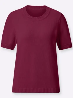 Kurzarmpullover mit Rippabschlüssen