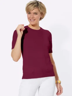 Kurzarmpullover mit Rippabschlüssen