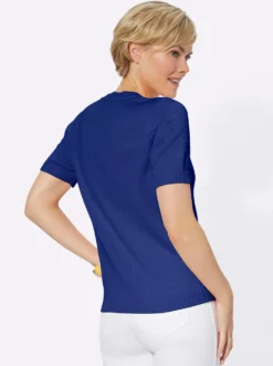 Kurzarmpullover mit Rippabschlüssen